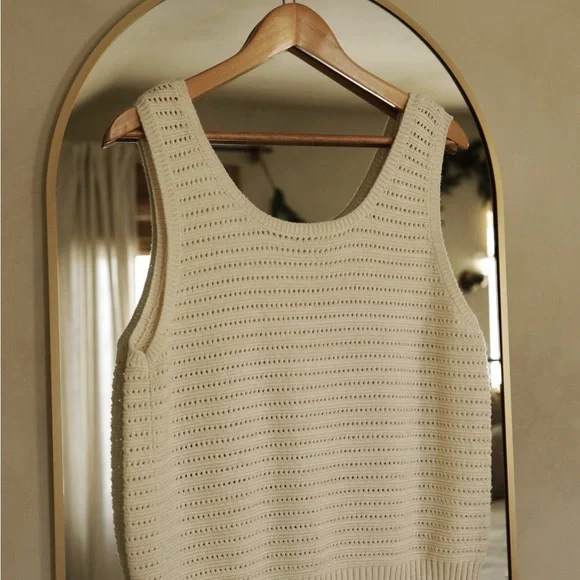 Cream Knit Tank Top - Picture 1 of 3